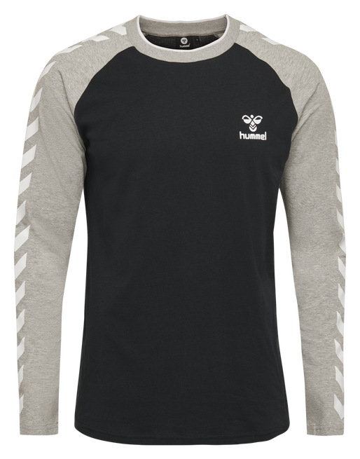 hmlMARK T-SHIRT L/S, BLACK, packshot
