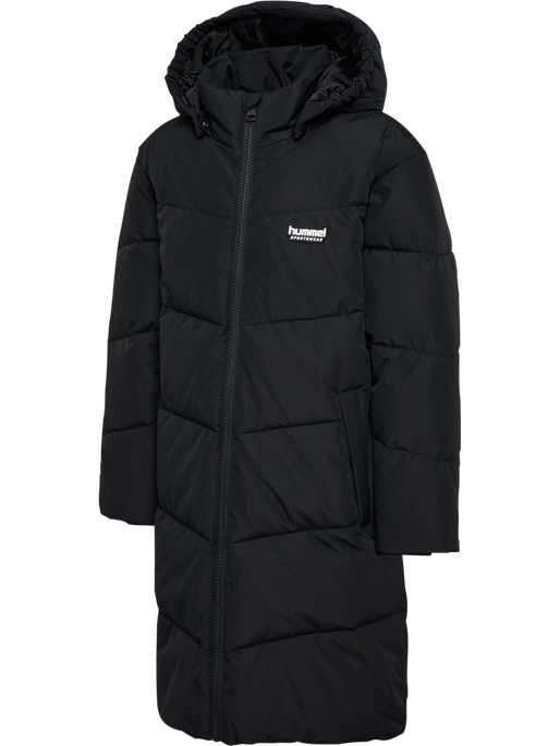 hmlJR PUFFER LONG JACKET, BLACK, packshot