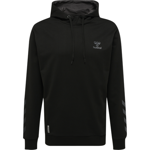 hmlOFFGRID COTTON HOODIE, JET BLACK, packshot