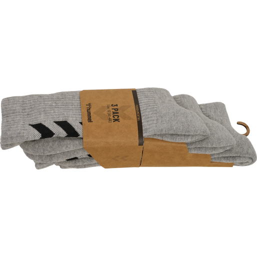 FUNDAMENTAL 3-PACK SOCK, GREY MELANGE, packshot
