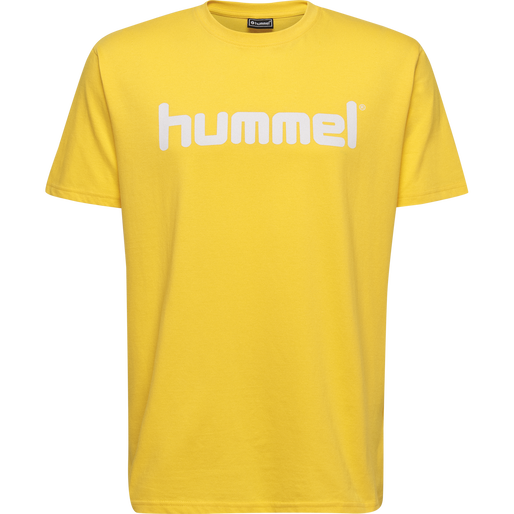 HMLGO KIDS COTTON LOGO T-SHIRT S/S, SPORTS YELLOW, packshot