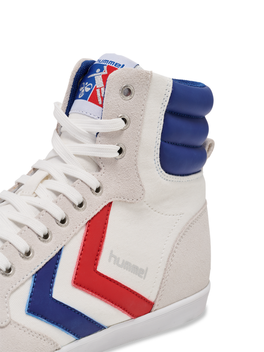 HUMMEL SLIMMER STADIL HIGH, WHITE/BLUE/RED/GUM, packshot