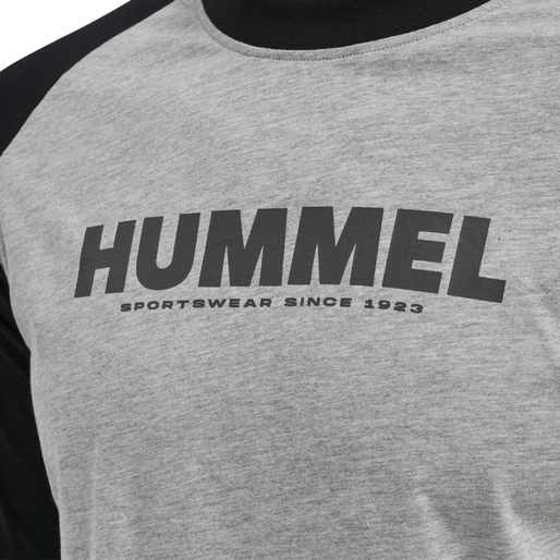 hmlLEGACY BLOCKED T-SHIRT L/S, GREY MELANGE hmlLEGACY BLOCKED T-SHIRT L/S, GREY MELANGE, packshot