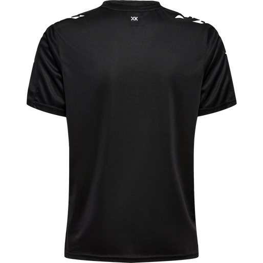 hmlCORE XK STRIPED JERSEY S/S KIDS, BLACK/TRUE RED, packshot