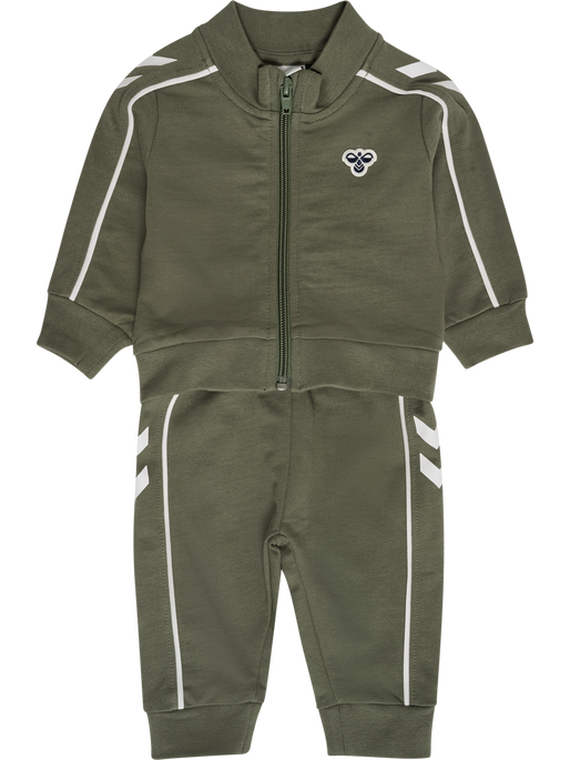 hmlMINI CO REG TRACK SUIT, DUSTY OLIVE hmlMINI CO REG TRACK SUIT, DUSTY OLIVE, packshot
