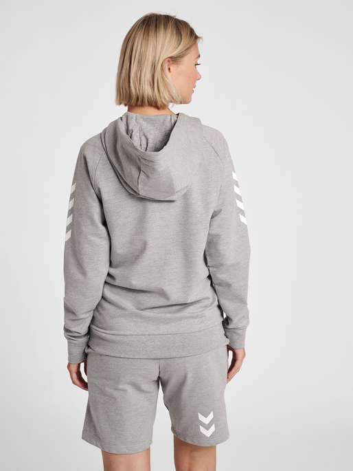 HUMMEL GO COTTON HOODIE WOMAN, GREY MELANGE, model