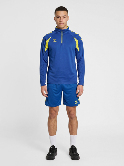 hmlCORE 2.0 HALF ZIP, TRUE BLUE/BLAZING YELLOW, model