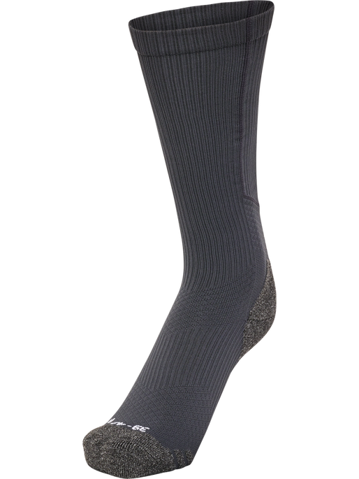 hmlPRO TRAINING SOCKS HIGH, ASPHALT/WHITE, packshot
