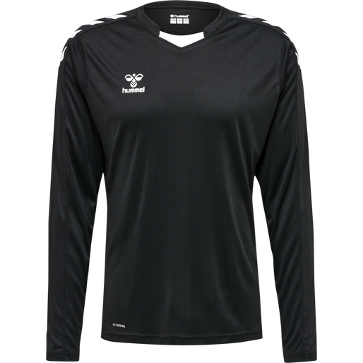 hmlCORE XK POLY JERSEY L/S, BLACK, packshot
