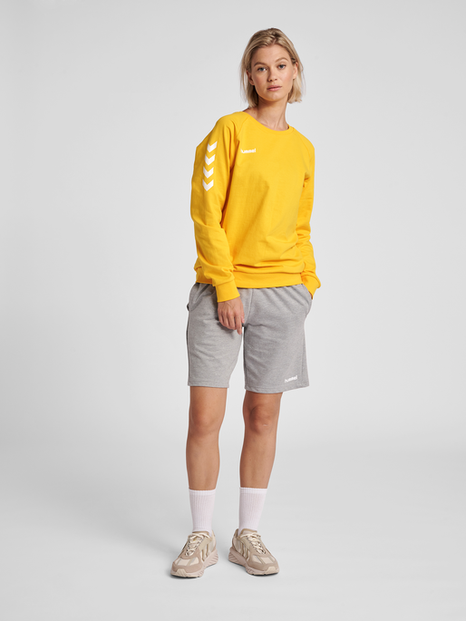 HUMMEL GO COTTON SWEATSHIRT WOMAN, SPORTS YELLOW, model