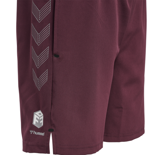 hmlMOVE GRID WOVEN SHORTS KIDS, GRAPE WINE, packshot