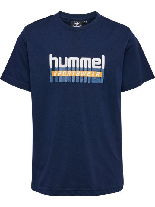 hmlTUKAS T-SHIRT S/S, BLACK IRIS, packshot