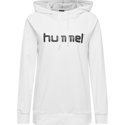 HUMMEL GO COTTON LOGO HOODIE WOMAN, WHITE, packshot