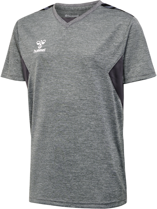 hmlAUTHENTIC PL JERSEY S/S KIDS, GREY MELANGE, packshot
