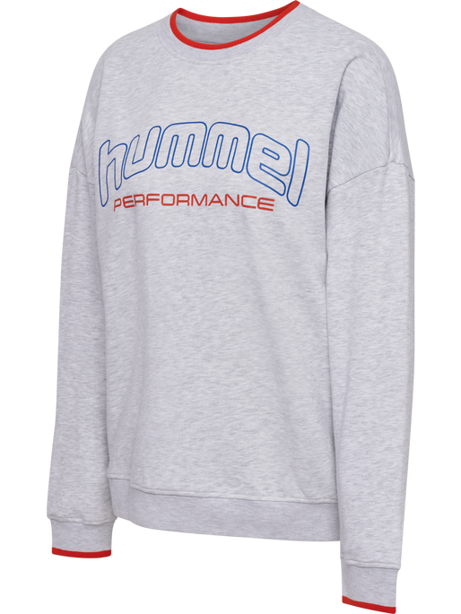 hmlFAST OVERSIZED CREW, LIGHT GREY MELANGE, packshot
