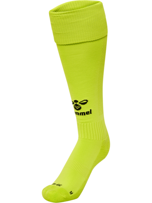 hmlESSENTIAL FOOTBALL SOCKS, LIME POPSICLE/BLACK, packshot