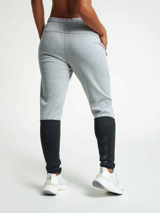 hmlESSI TAPERED PANTS, GREY MELANGE, model