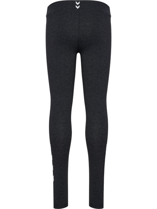 hmlJR LOGO TIGHTS, BLACK MELANGE hmlJR LOGO TIGHTS, BLACK MELANGE, packshot