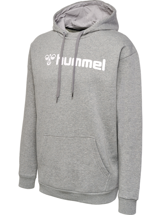 hmlMOVER COTTON HOODIE, GREY MELANGE, packshot