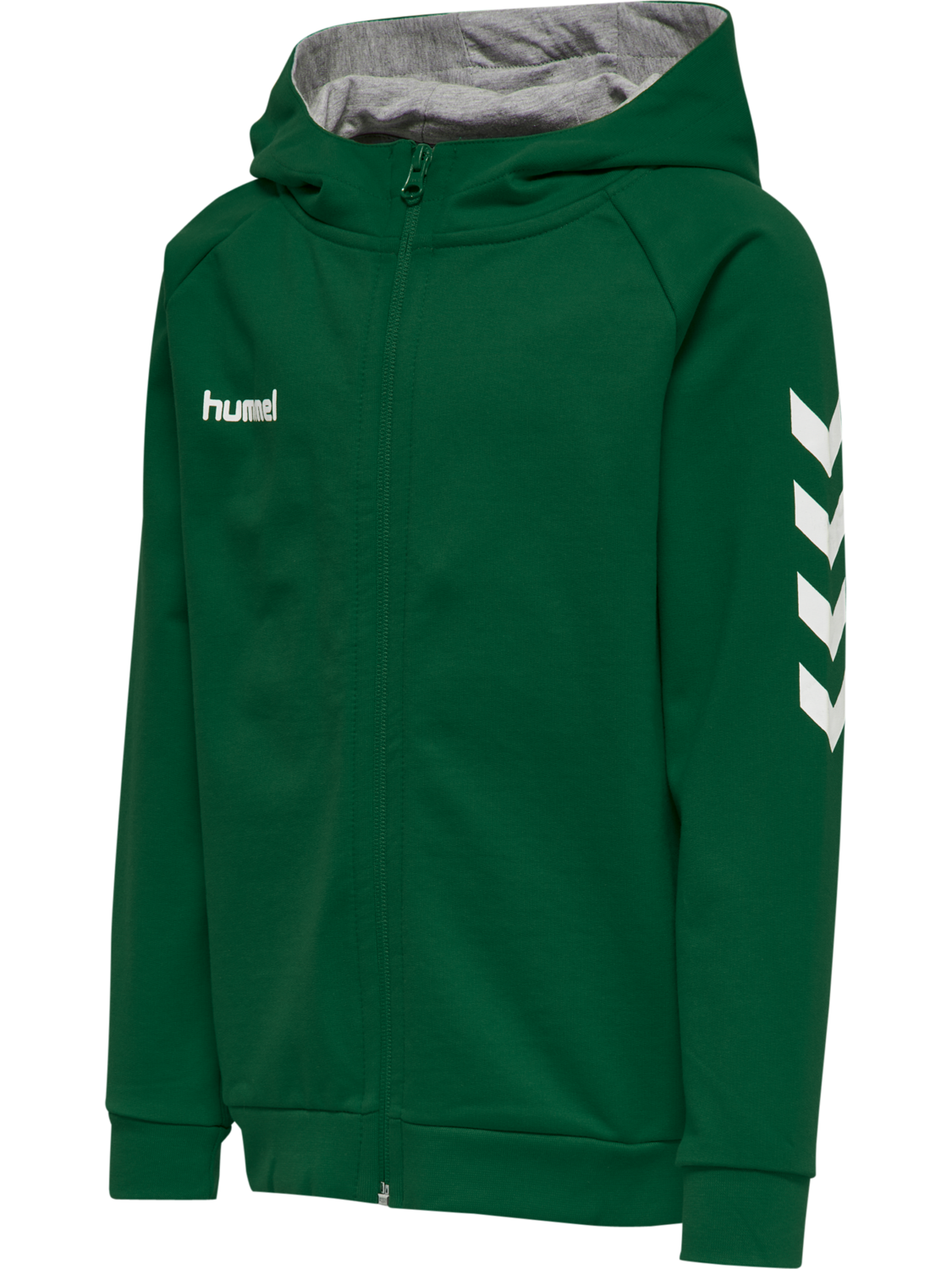 HUMMEL GO KIDS COTTON ZIP HOODIE, EVERGREEN, packshot