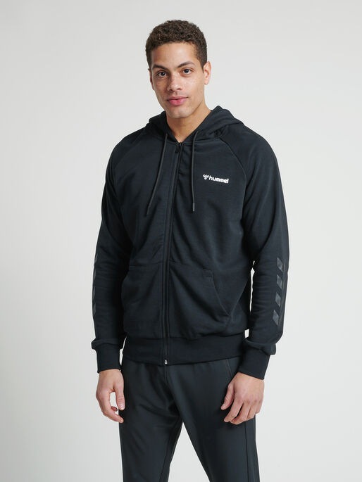 hmlISAM ZIP HOODIE, BLACK, model