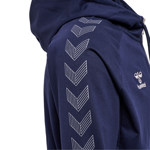 hmlMOVE GRID COTTON ZIP HOODIE, MARINE, packshot