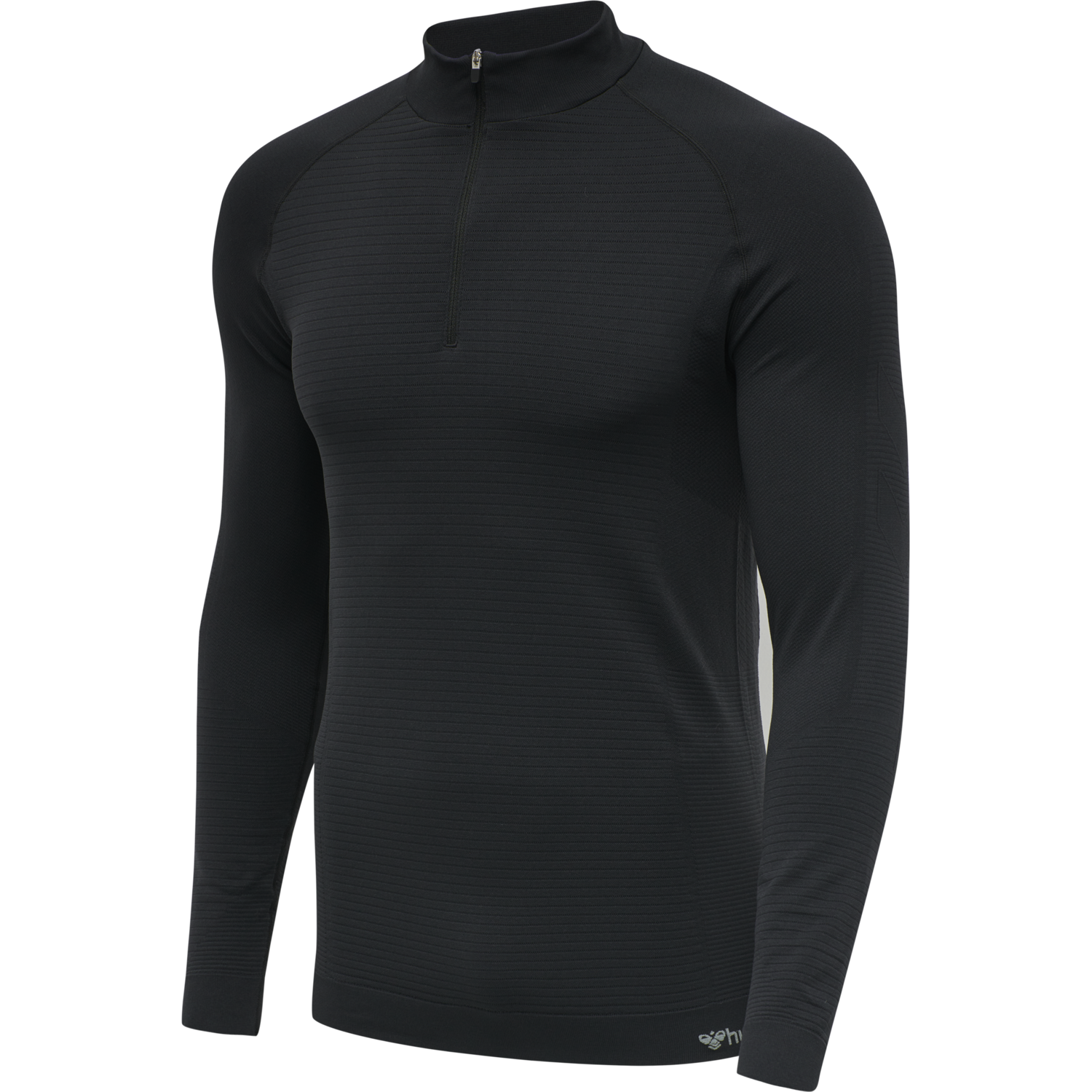 hmlSTROKE SEAMLESS HALF ZIP, BLACK, packshot