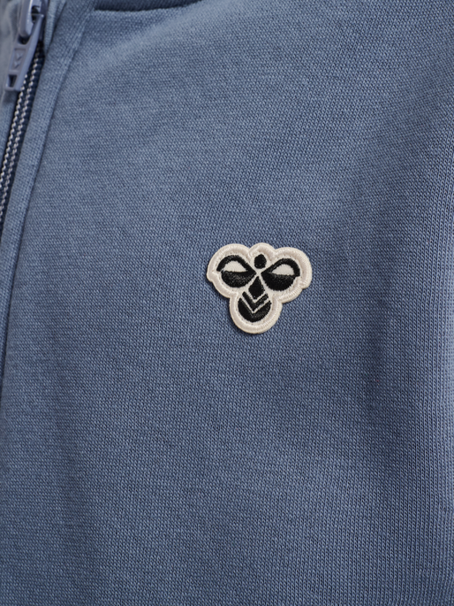 hmlJR LOOSE ZIP HOODIE BEE, FLINT STONE hmlJR LOOSE ZIP HOODIE BEE, FLINT STONE, packshot