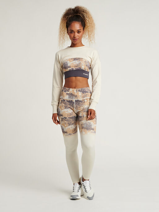 hmlLOTUS HIGH WAIST TIGHTS , BONE WHITE, model