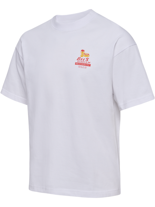 hmlLOOSE T-SHIRT S/S BEES STADIUM, WHITE/PAPRIKA hmlLOOSE T-SHIRT S/S BEES STADIUM, WHITE/PAPRIKA, packshot