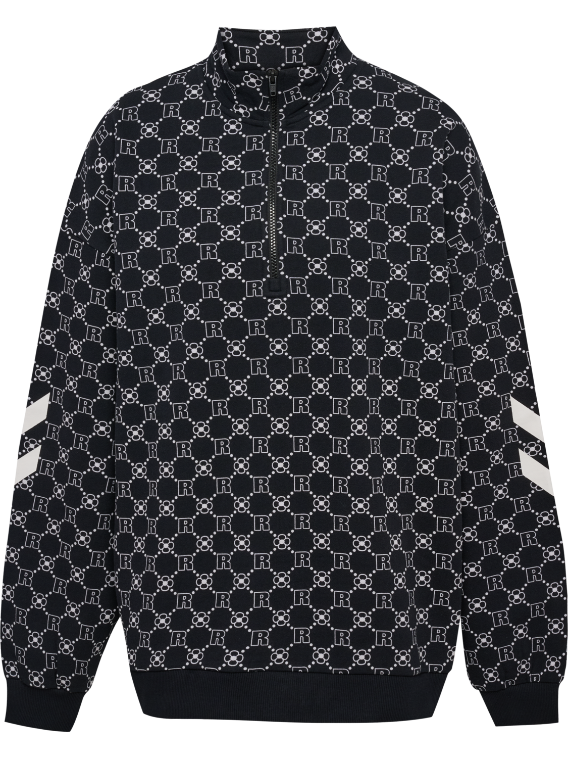 hmlOVERSIZED HALFZIP DBU ROTATE, BLACK, packshot