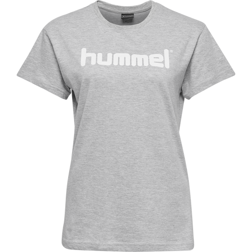 HUMMEL GO COTTON LOGO T-SHIRT WOMAN S/S, GREY MELANGE, packshot