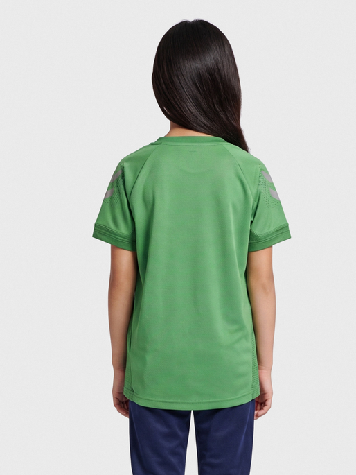hmlLEAD S/S POLY JERSEY KIDS, JELLY BEAN, model