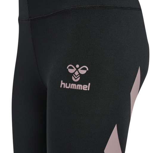 hmlPARIS HIGH WAIST TIGHTS, BLACK/WOODROSE, packshot