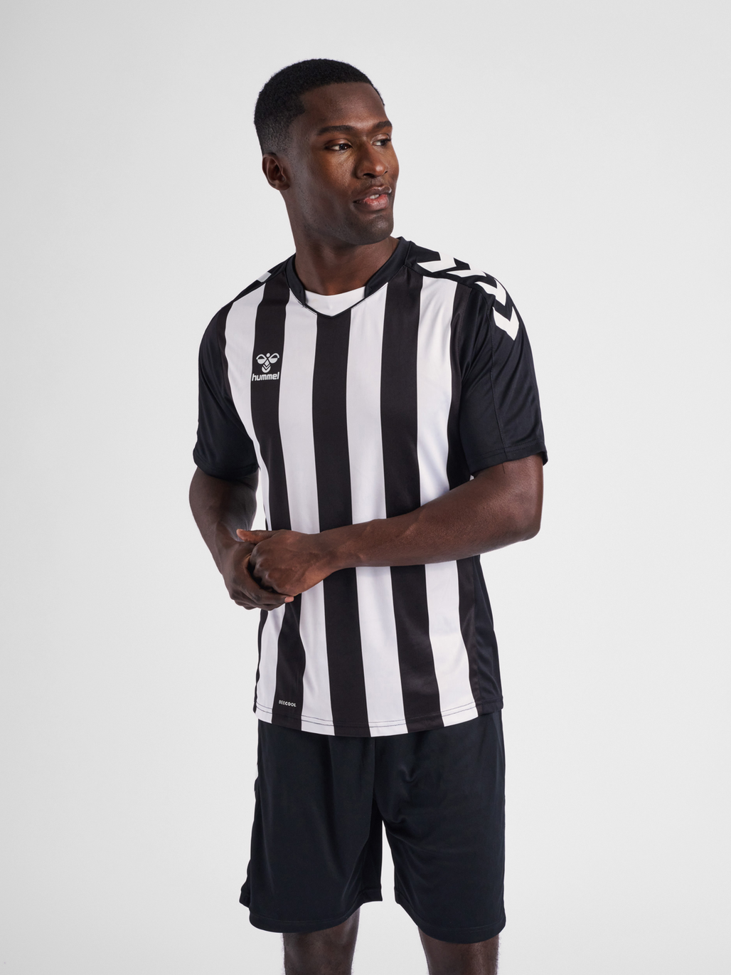 hummel CORE XK STRIPED JERSEY S S BLACK WHITE hummelsport