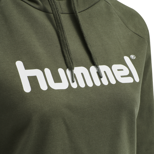 HUMMEL GO COTTON LOGO HOODIE WOMAN, GRAPE LEAF, packshot