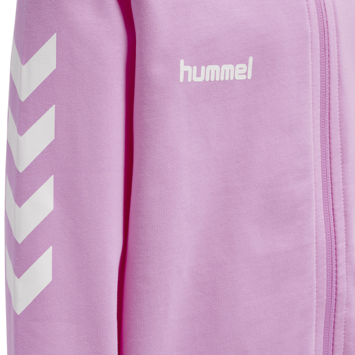 HUMMEL GO KIDS COTTON ZIP HOODIE, ORCHID, packshot