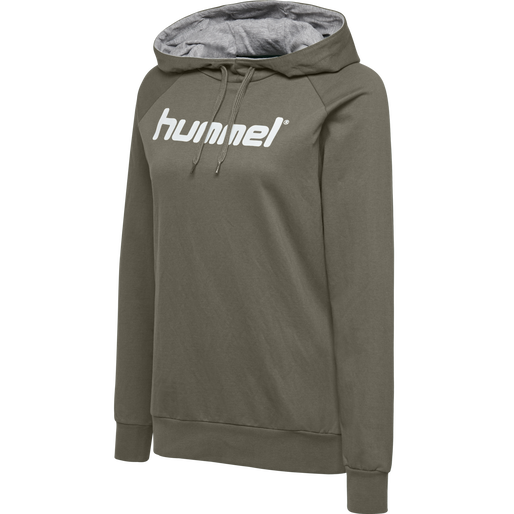HUMMEL GO COTTON LOGO HOODIE WOMAN, GRAPE LEAF, packshot