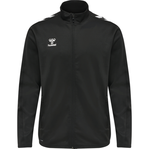 hmlCORE XK POLY ZIP SWEAT, BLACK/BLACK, packshot