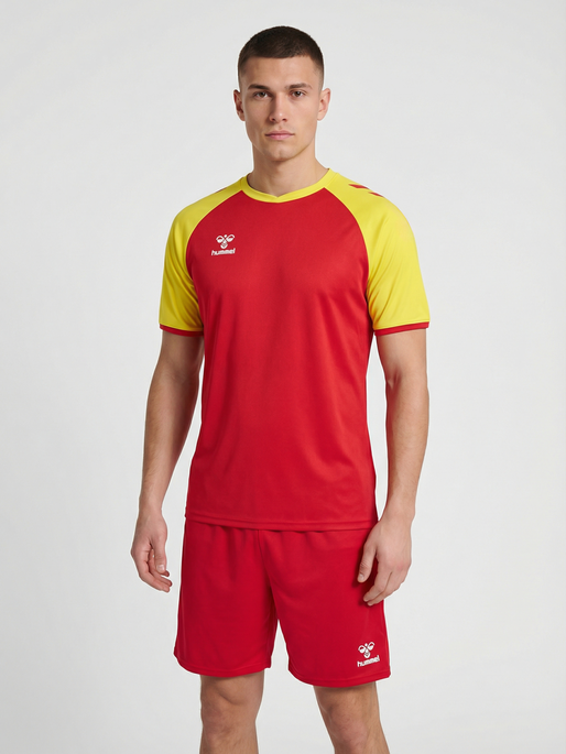 hmlMATCH LEAGUE JERSEY S/S, TRUE RED/BLAZING YELLOW, model