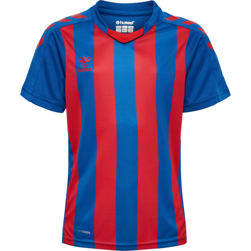 hmlCORE XK STRIPED JERSEY S/S KIDS, TRUE BLUE/TRUE RED, packshot