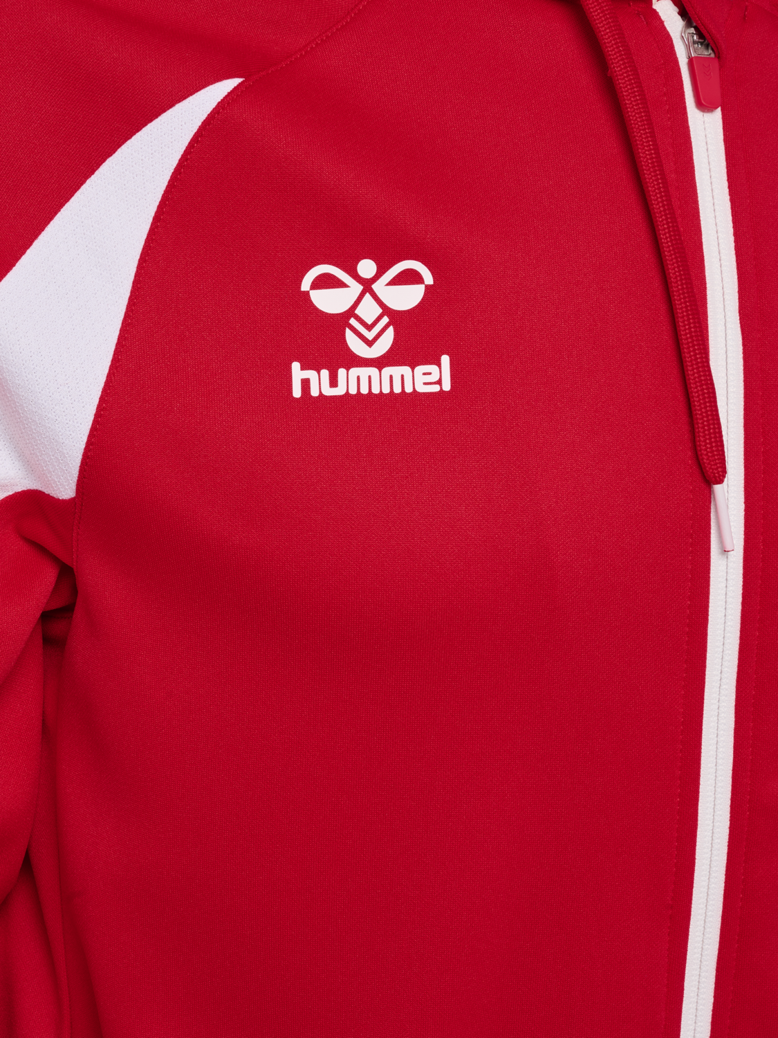 hmlCORE 2.0 ZIP HOODIE, TRUE RED/WHITE, packshot