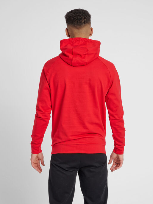 HUMMEL GO COTTON LOGO HOODIE, TRUE RED, model
