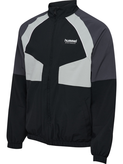 hmlLOOSE TRACK ZIPJACKET SPORTSWEAR, BLACK hmlLOOSE TRACK ZIPJACKET SPORTSWEAR, BLACK, packshot