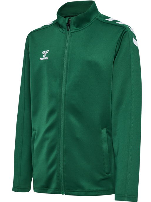 hmlCORE XK POLY ZIP SWEAT KIDS, EVERGREEN, packshot