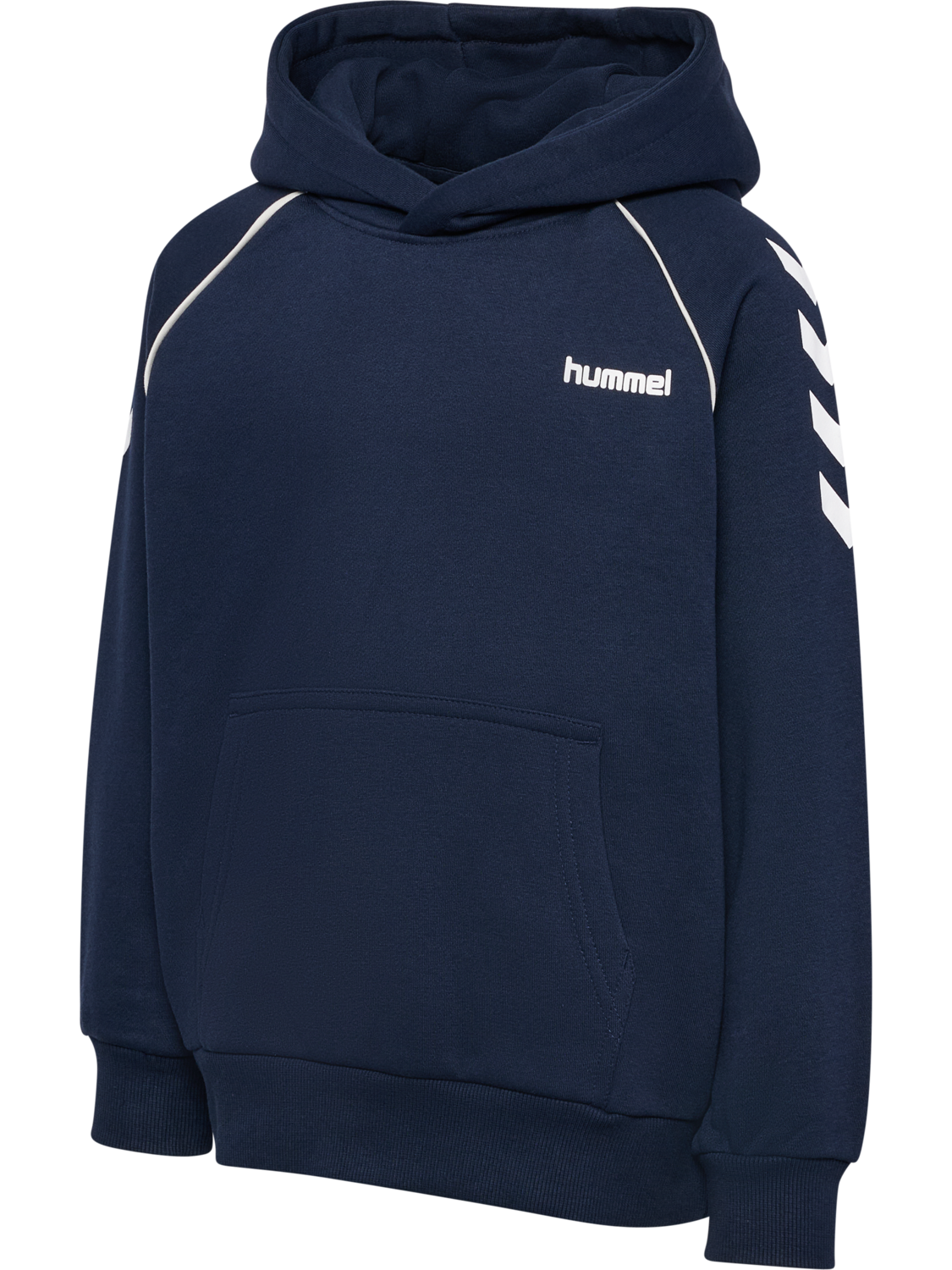 hmlJR LOOSE CHEVRON HOODIE, DRESS BLUES, packshot