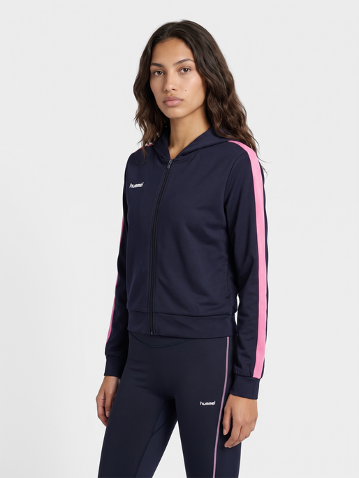 hmlI-D EASY ZIP HOODIE, NIGHT SKY, model