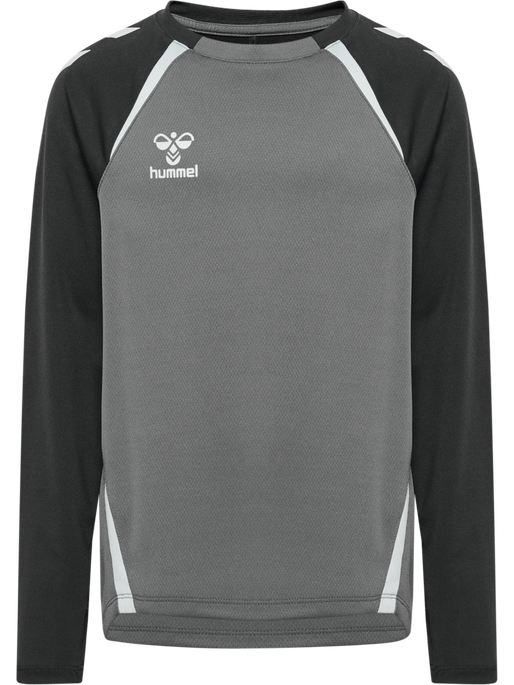 hmlLEAD 2.0 CREW SWEAT KIDS, STEEL GRAY/ASPHALT, packshot