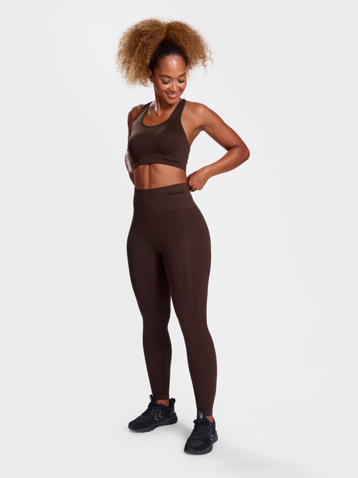 hummel TIF SEAMLESS HIGH WAIST TIGHTS - JAVA