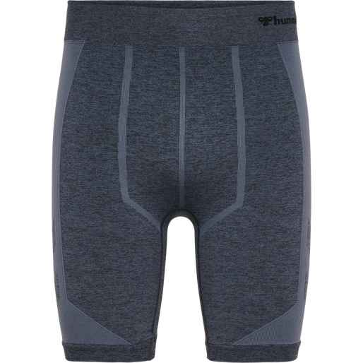 hmlMT JUSTIN SEAMLESS TIGHT SHORTS, BLACK/ASPHALT MELANGE, packshot